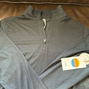 Brand new Vuori men's dark blue ease performance 1/2 zip ink Heather size S